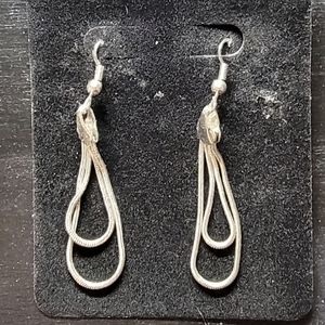 Silver Dangle Rope Earrings